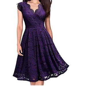 Miss May purple lace dress